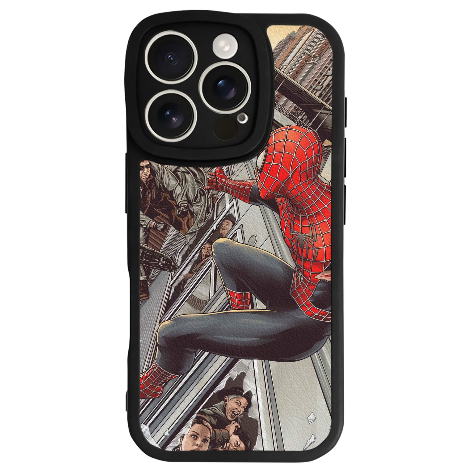 Spider Man スパイダーマン 【iPhone 16シリーズ対応】シリコンスマホケース（レザー調） 材質：シリコン